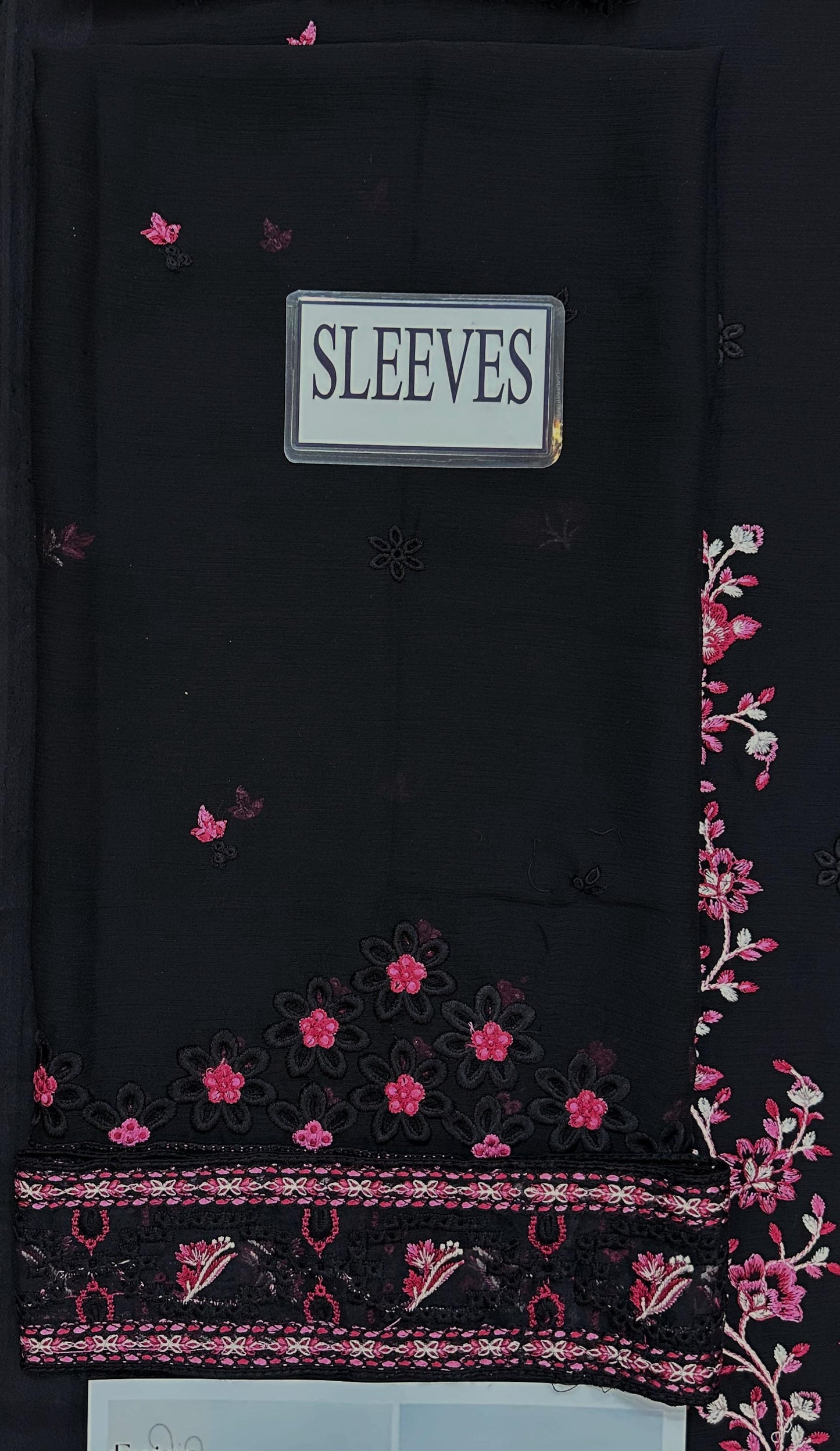AZURE CHIFFON EMBROIDERED - BLACK CHERRY - 3 PC UNSTITCHED