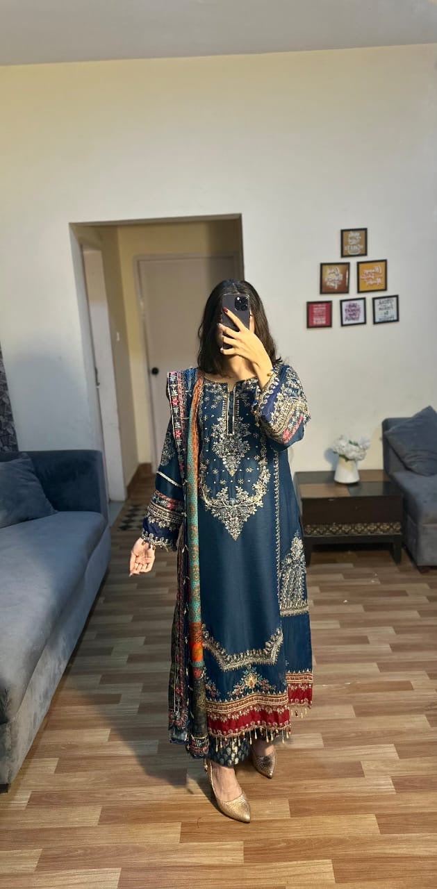 HOORAIN’S PRET LUXURY EMBROIDERED CHIFFON - 3 PC STITCHED