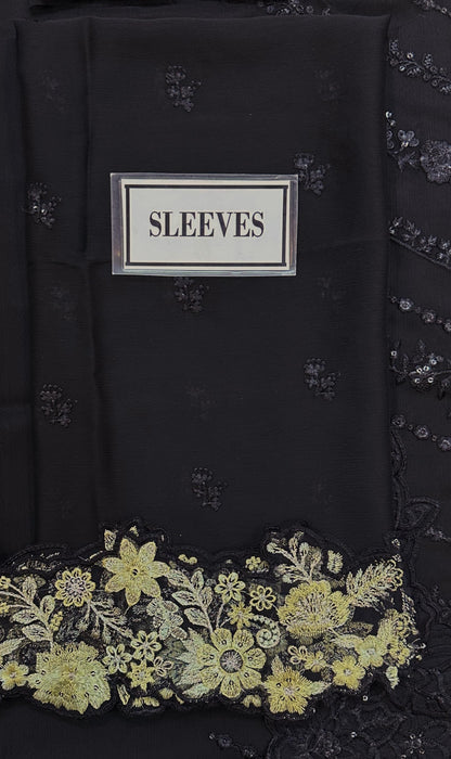 AZURE EMBROIDERED SEMI PURE CHIFFON - 3 PC UNSTITCHED