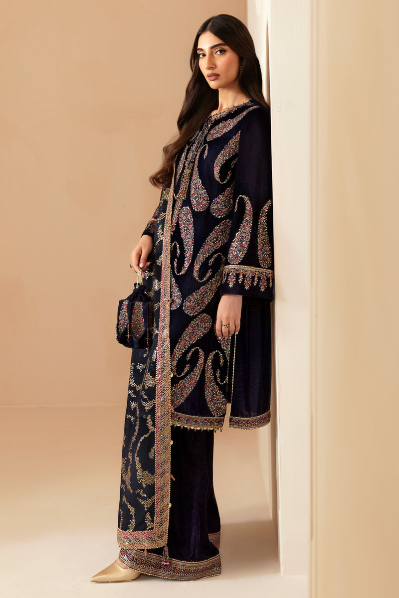 JAZMIN LUXURY EMBROIDERED VELVET - 3 PC UNSTITCHED
