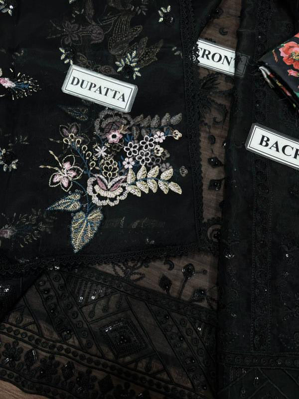 NUREH LUXURY EMBROIDERED ORGANZA - 3 PC UNSTITCHED