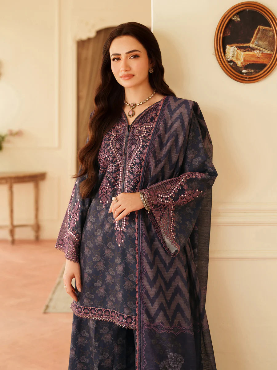 MOHAGNI EMBROIDERED PRINTED LAWN - 3 PC UNSTITCHED