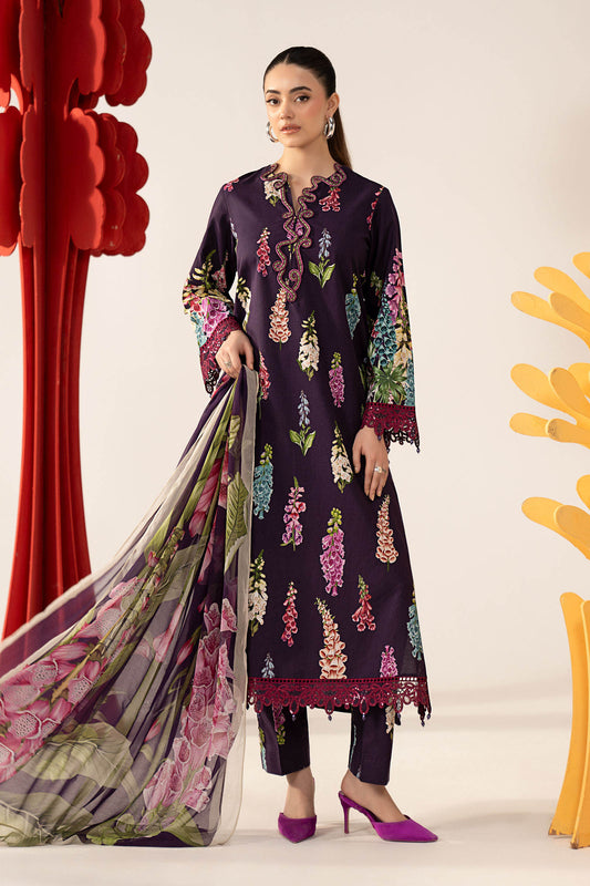 MARIA B DIGITAL PRINTED EMBROIDERED LAWN - 3 PC UNSTITCHED