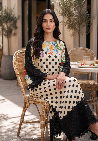 ZARQASH KAFTAN DIGITAL PRINTED SILK - 2 PIECE - UNSTITCHED