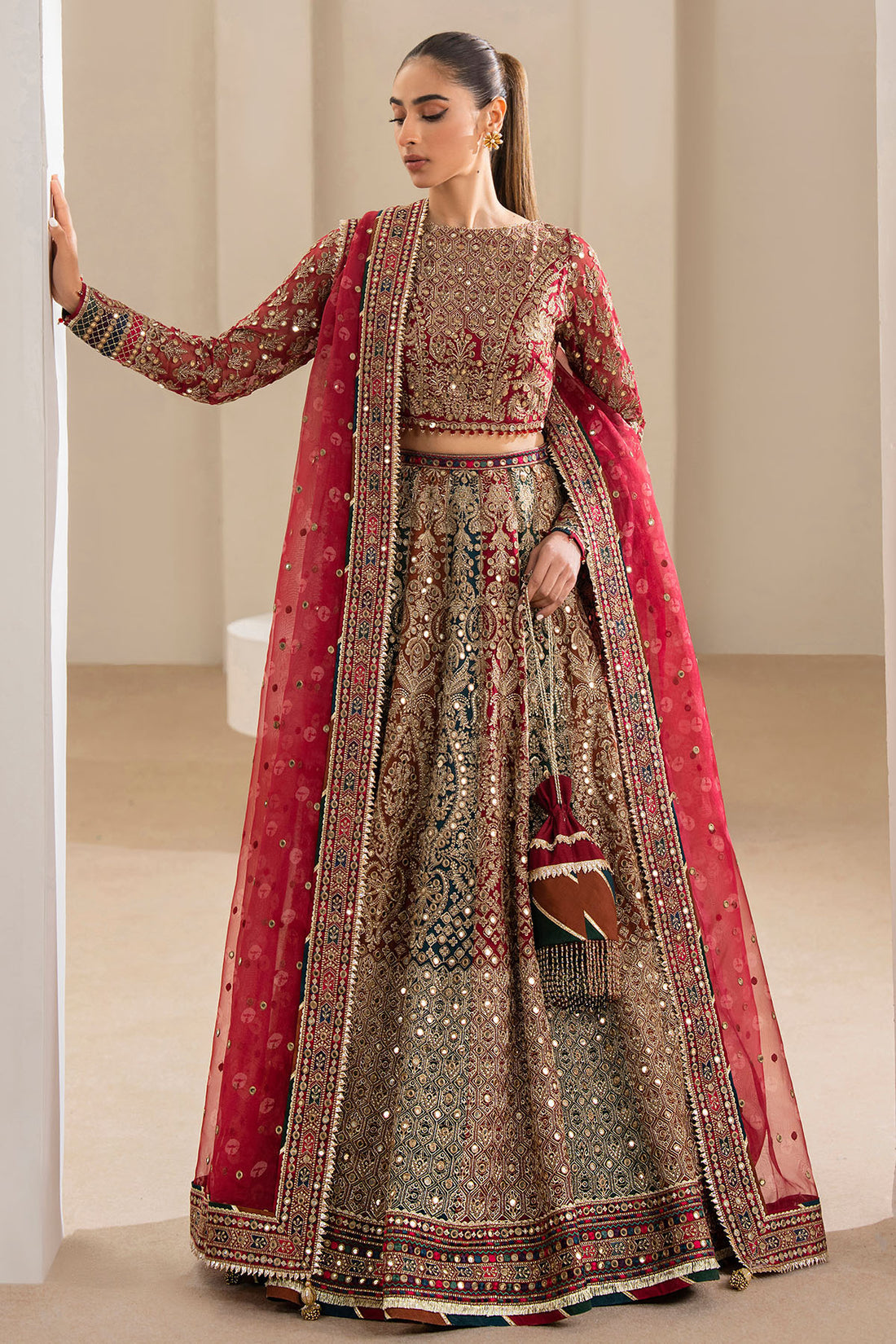 JAZMIN LUXURY WEDDING EMBROIDERED SEMI PURE CHIFFON MAXI - 3 PC UNSTITCHED