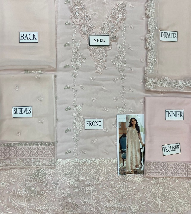 AZURE EMBROIDERED CHIFFON - 3 PC UNSTITCHED
