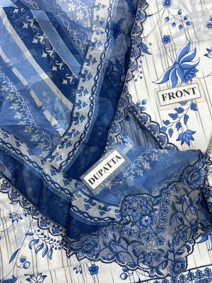 JAZMIN PRINTED & EMBROIDERED LAWN - 3 PC UNSTITCHED