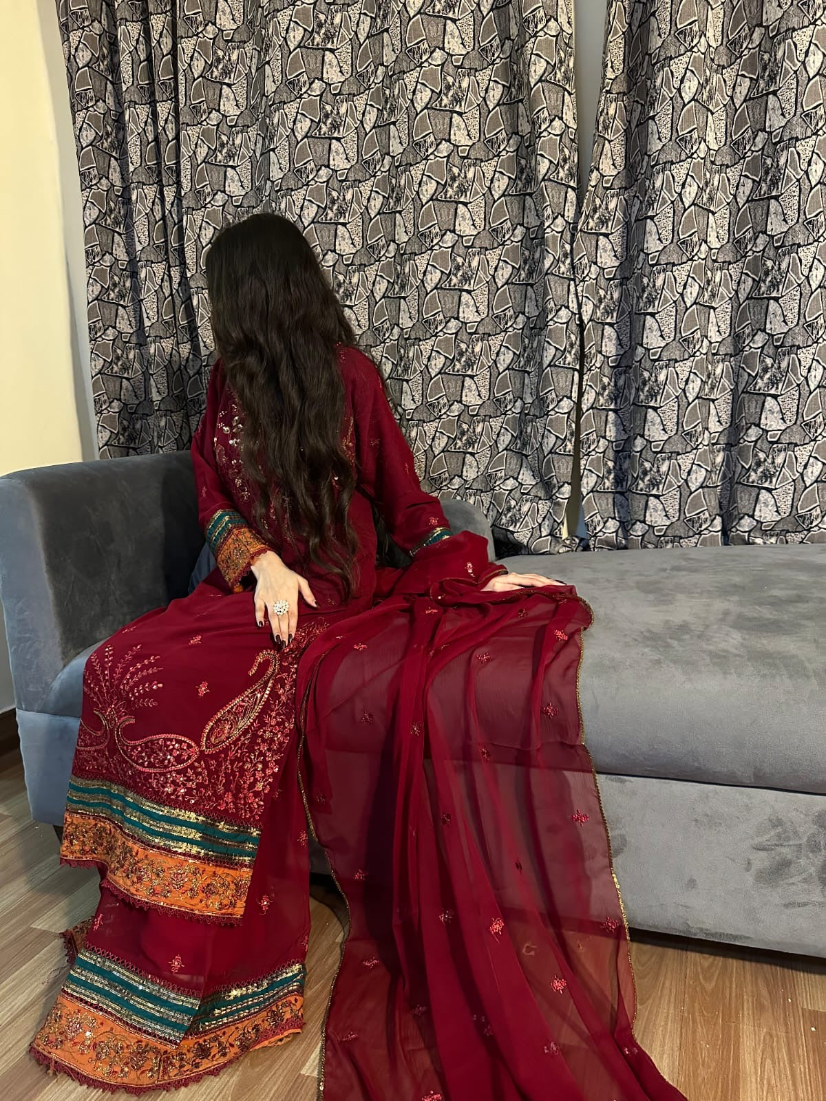 HOORAIN’S PRET LUXURY CHIFFON EMBROIDERED - 3 PC STITCHED