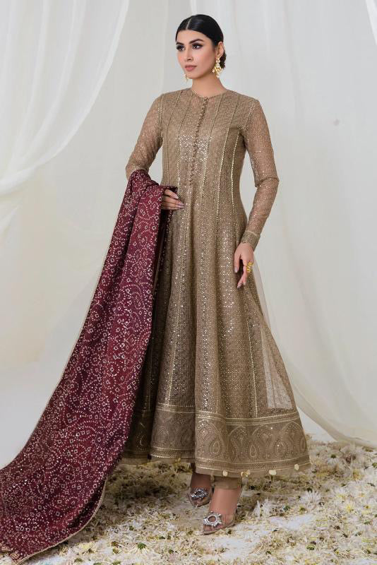 JAZMIN LUXURY EMBROIDERED NET MAXI - 3 PC UNSTITCHED
