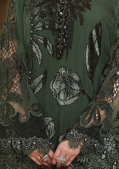 MARIA B LUXURY EMBROIDERED CHIFFON DRESS - 3 PC UNSTITCHED