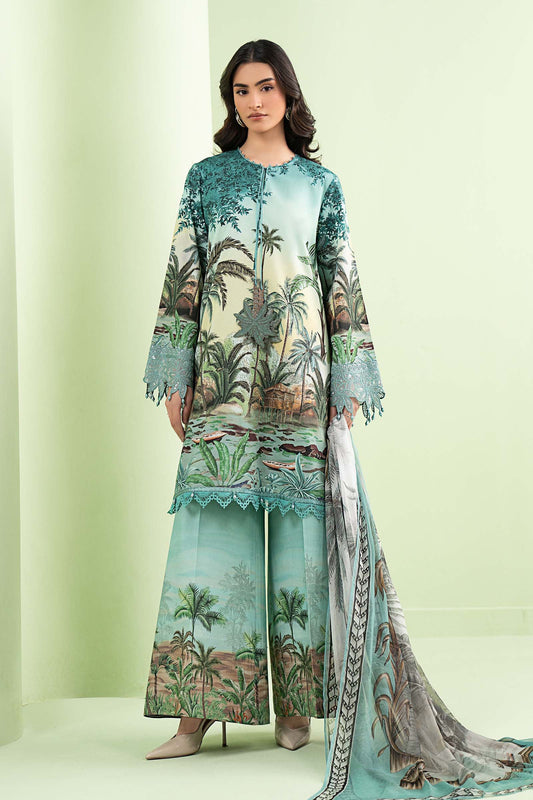 MARIA B DIGITAL PRINTED LAWN EMBROIDERED - 3 PC UNSTITCHED