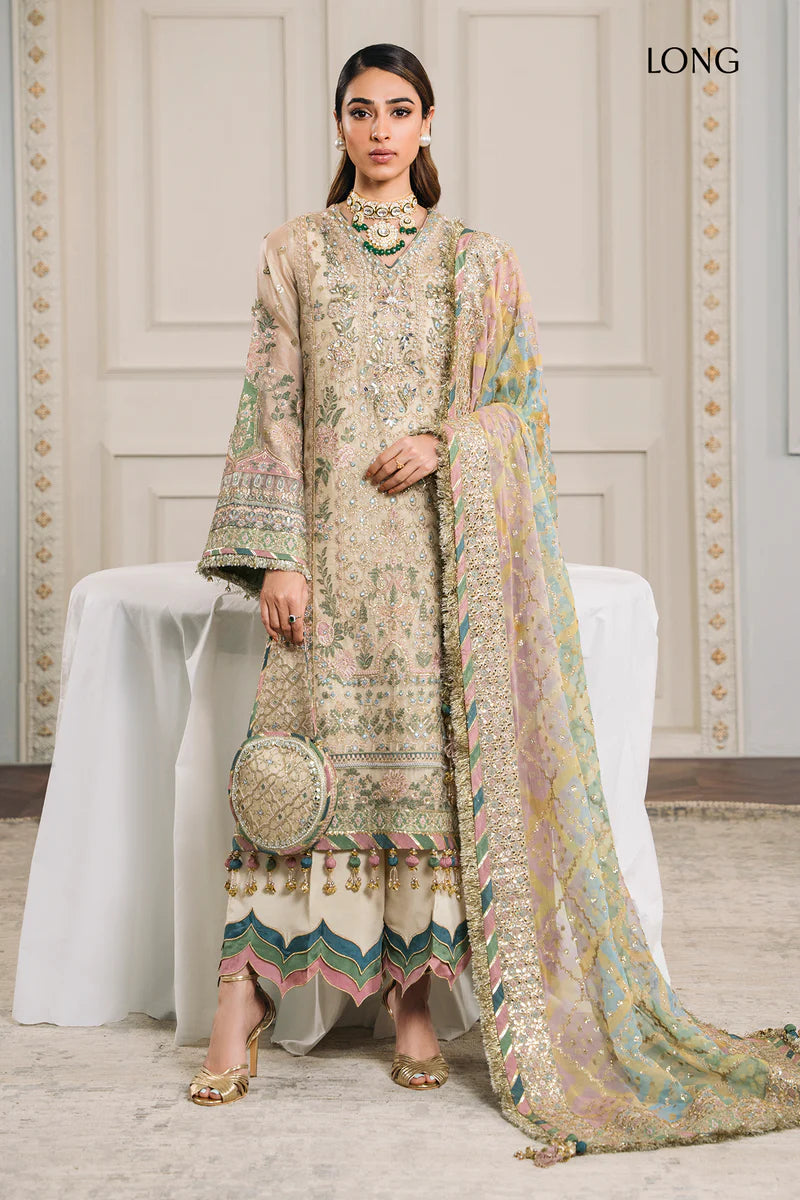 BAROQUE CHANTELLE LUXURY WEDDING EMBROIDERED SEMI PURE CHIFFON - 3 PC UNSTITCHED