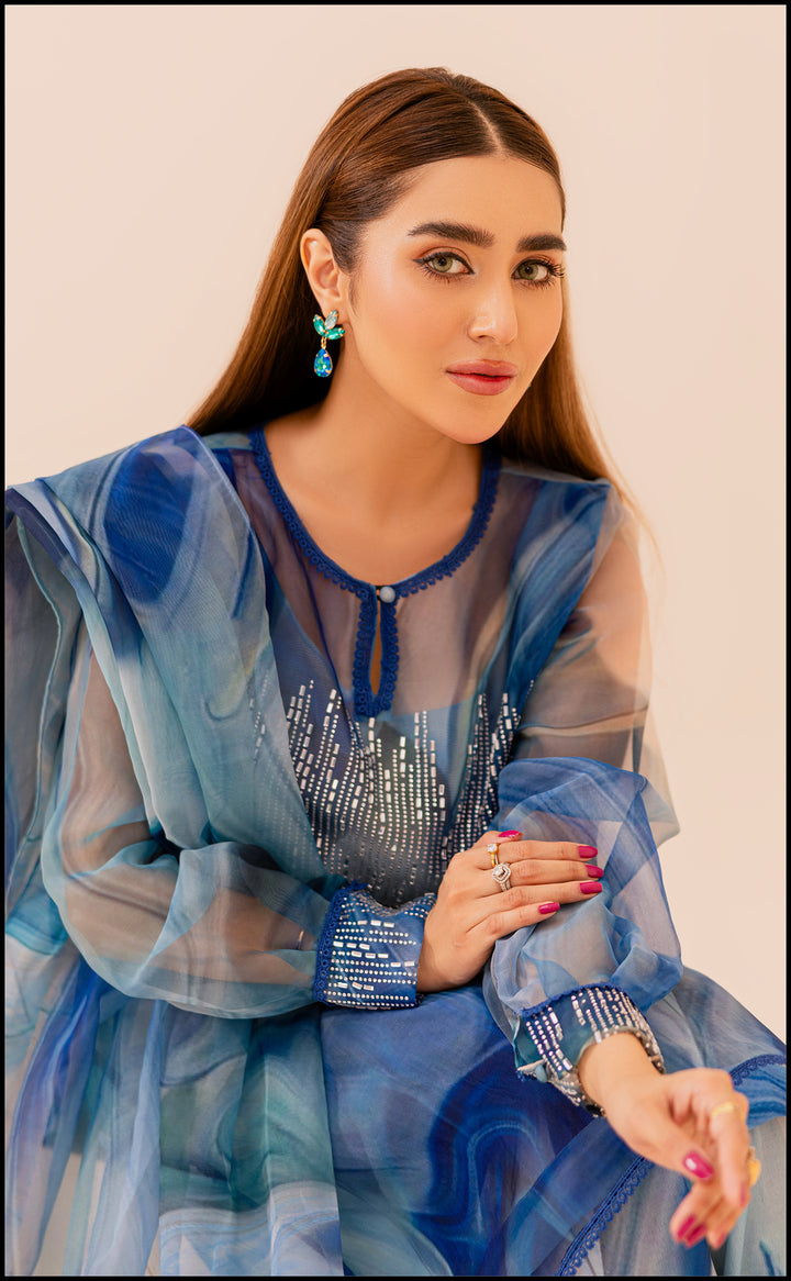 AZMIN DIGITAL PRINTED ORGANZA - 3 PC UNSTITCHED