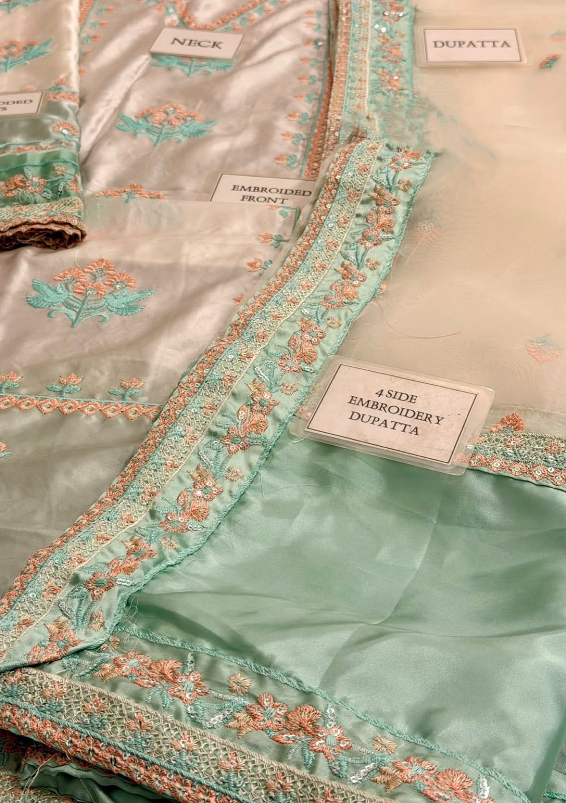 ANEELA’S SHAMOZ SILK EMBROIDERED DRESS - 3 PC UNSTITCHED
