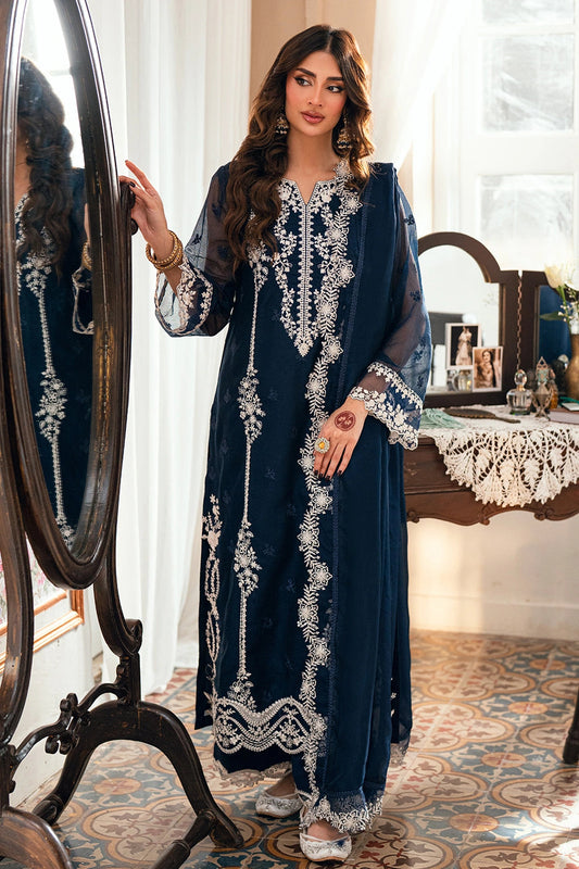 AZURE EMBROIDERED CHIFFON - 3 PC UNSTITCHED