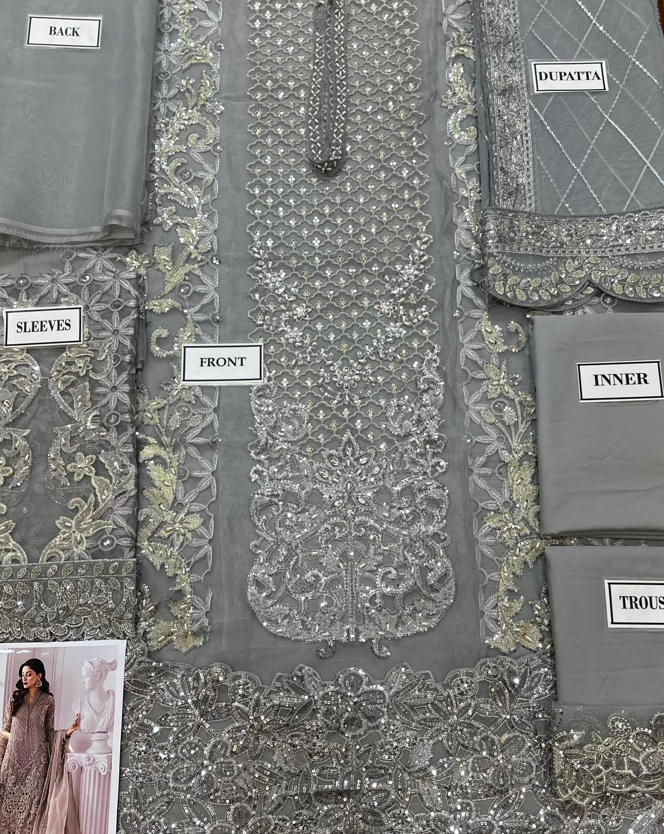 MARIA B LUXURY WEDDING EMBROIDERED ORGANZA - 3 PC UNSTITCHED