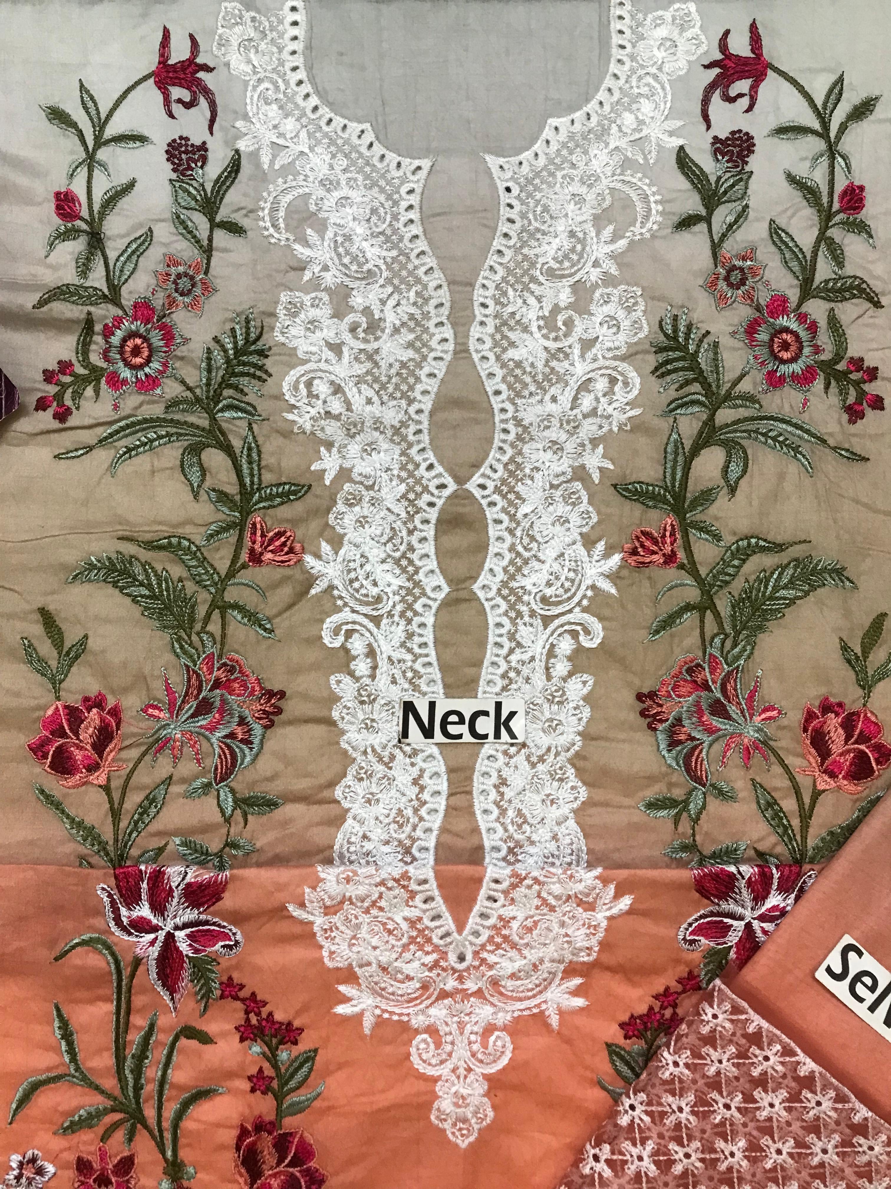 MUSHQ EMBROIDERED CHIKANKARI LAWN - 3 PC UNSTITCHED