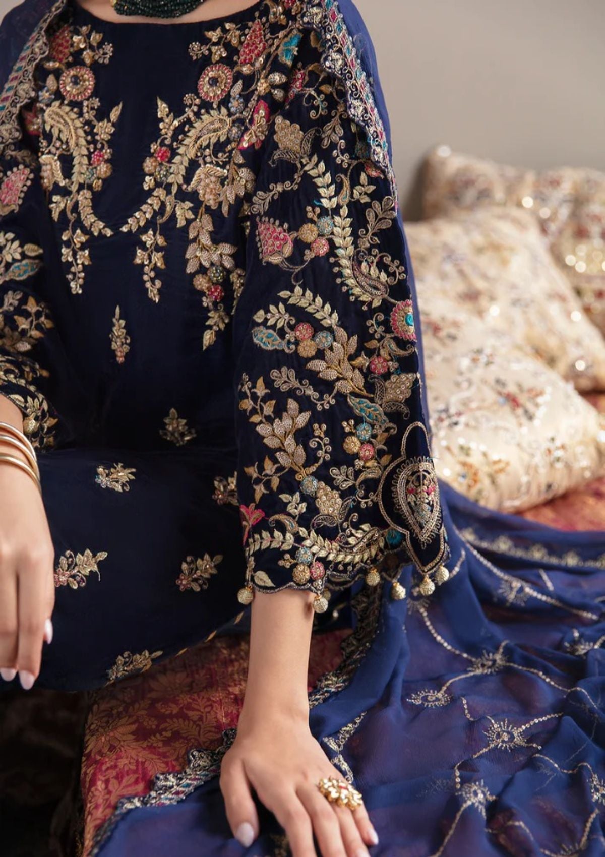 EMAAN ADEEL LUXURY EMBROIDERED VELVET - 3 PC UNSTITCHED
