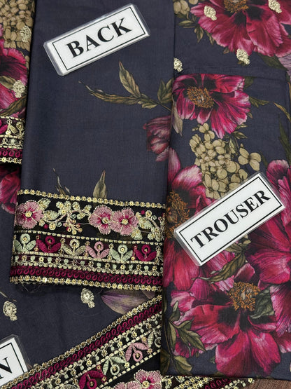 IZNIK DIGITAL PRINTED EMBROIDERED LAWN - 3 PC UNSTITCHED