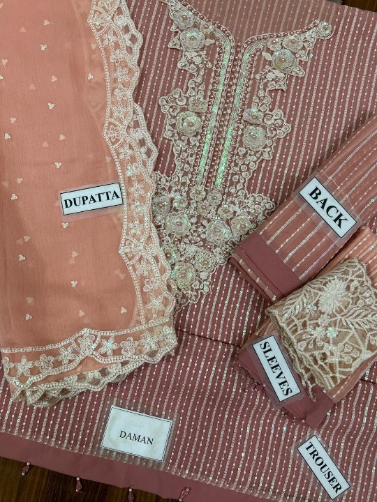 MARIA B EMBROIDERED CHIFFON - 3 PC UNSTITCHED