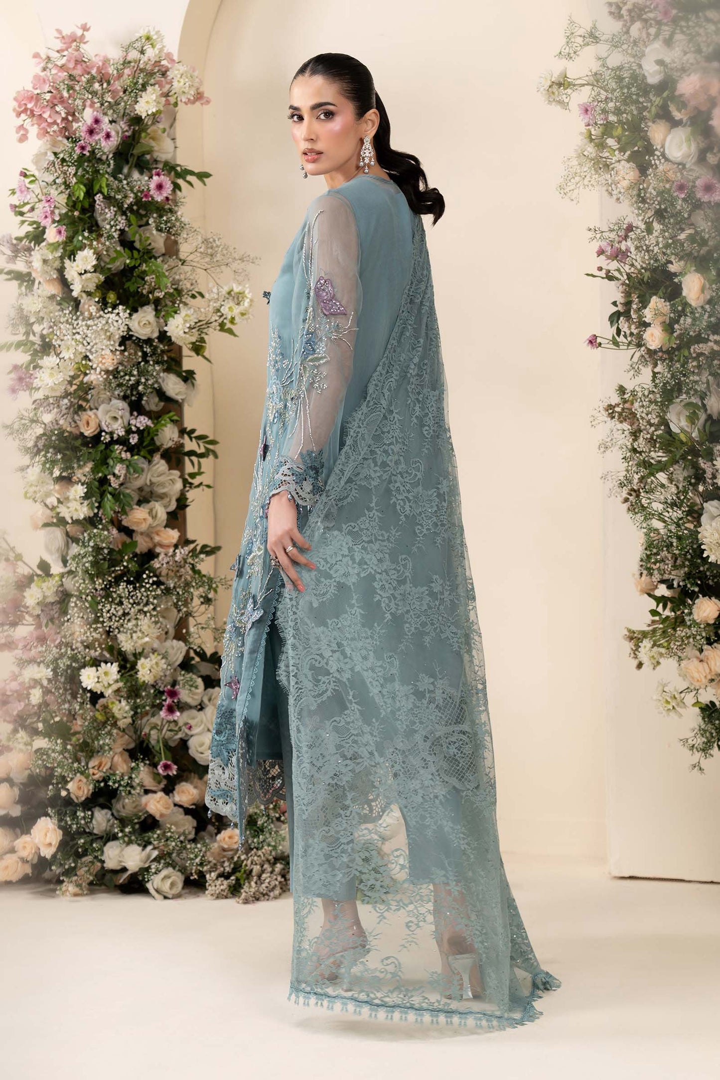 MARIA B LUXURY EMBROIDERED CHIFFON ADDA WORK - 3 PC UNSTITCHED