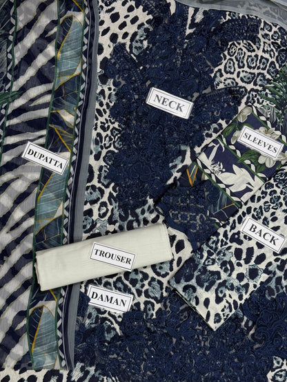 ELAF DIGITAL PRINTED EMBROIDERED LAWN - 3 PC UNSTITCHED