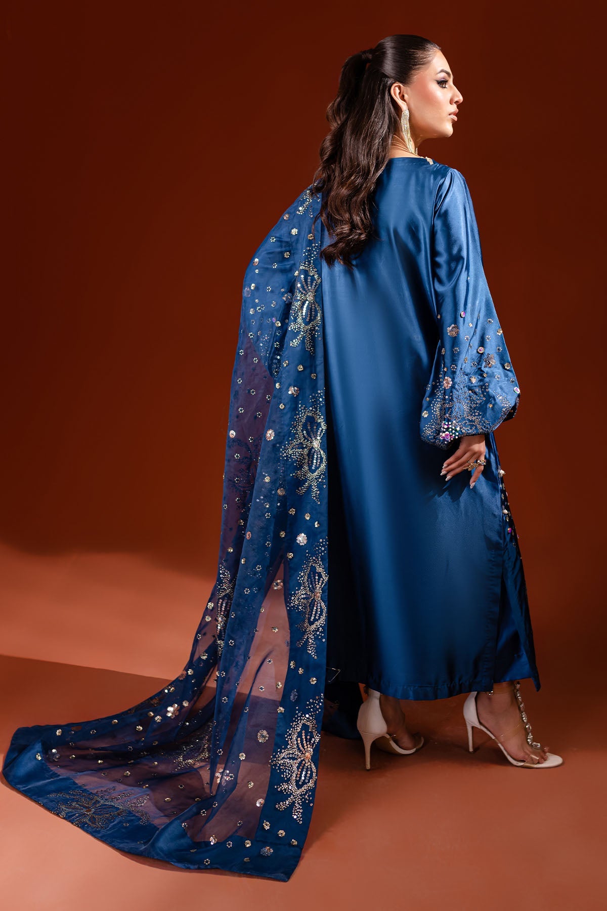 NUREH EMBROIDERED RAW SILK - 3 PC UNSTITCHED