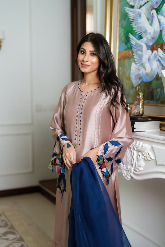 FAIZA REHMAN EMBROIDERED SILK - 3 PC UNSTITCHED