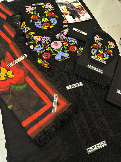MARIA B LUXURY EMBROIDERED LAWN - 3 PC UNSTITCHED