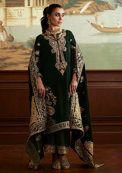 MINA HASSAN MICRO 9000 VELVET EMBROIDERED - 3 PC UNSTITCHED
