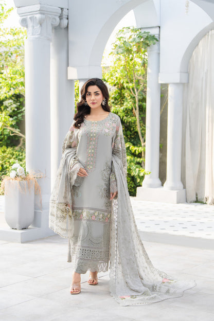 MUSLIM BOUTIQUE EMBROIDERED CHIKANKARI LAWN - 3 PC UNSTITCHED