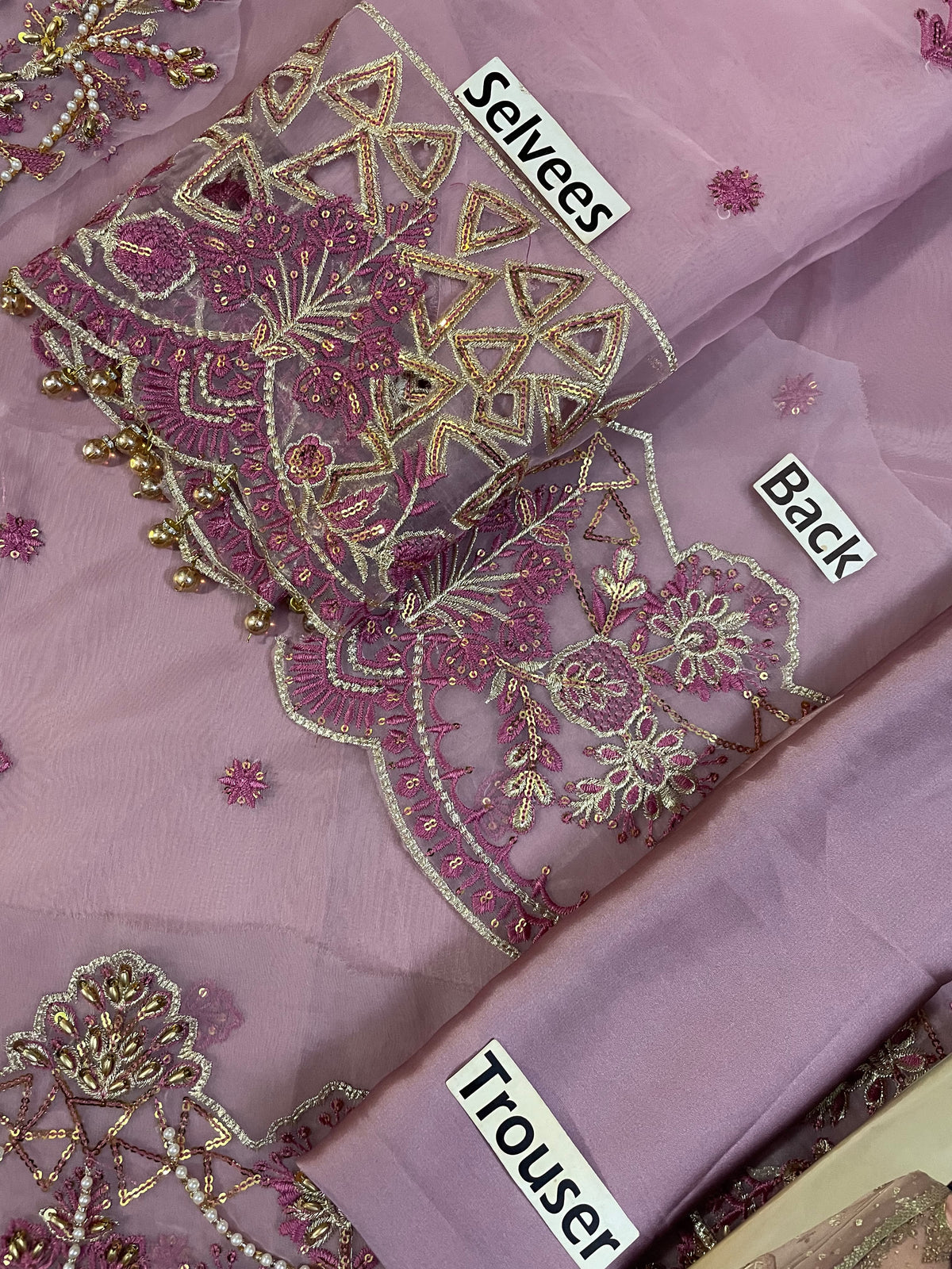 ALIZEH EMBROIDERED ORGANZA DRESS - 3 PC UNSTITCHED