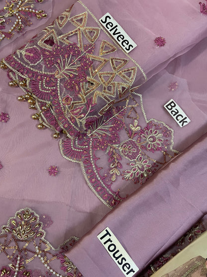ALIZEH EMBROIDERED ORGANZA DRESS - 3 PC UNSTITCHED