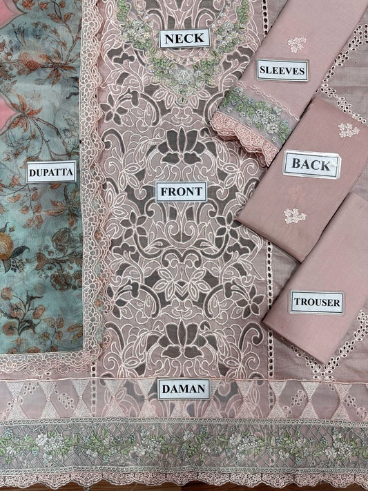 SARDINIA CHIKANKARI LASER EMBROIDERED LAWN - 3 PC UNSTITCHED