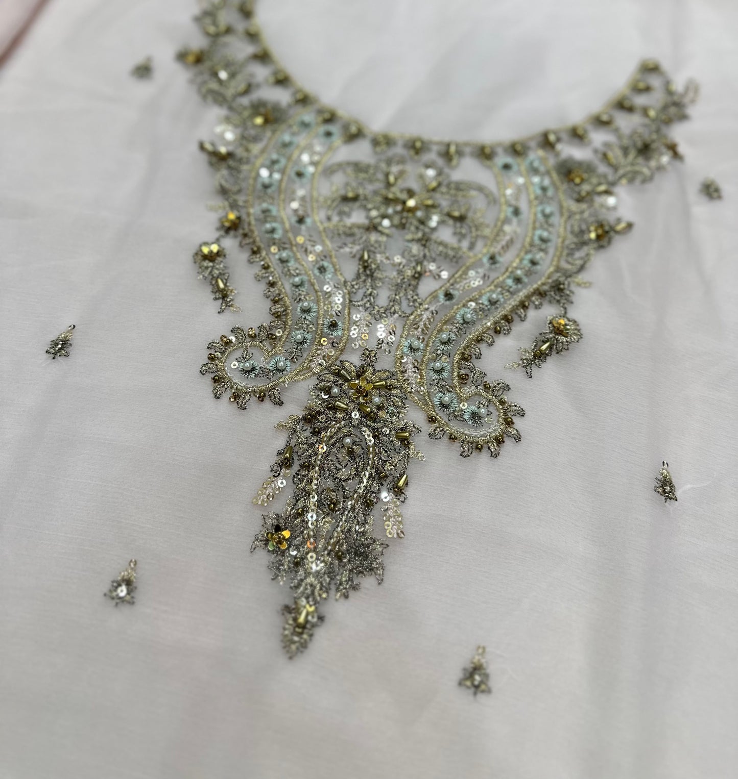 MAHA WAJAHAT LUXURY EMBROIDERED SEMI PURE CHIFFON - 3 PC UNSTITCHED