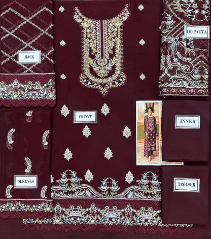 RAMSHA LUXURY EMBROIDERED CHIFFON - 3 PC UNSTITCHED