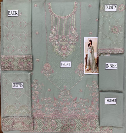 RAMSHA EMBROIDERED CHIFFON - 3 PC UNSTITCHED