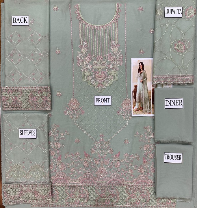 RAMSHA EMBROIDERED CHIFFON - 3 PC UNSTITCHED