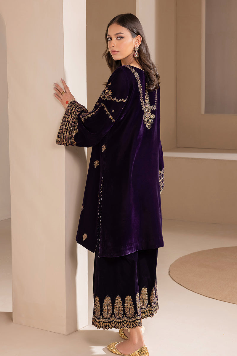 JAZMIN LUXURY EMBROIDERED VELVET - 3 PC UNSTITCHED