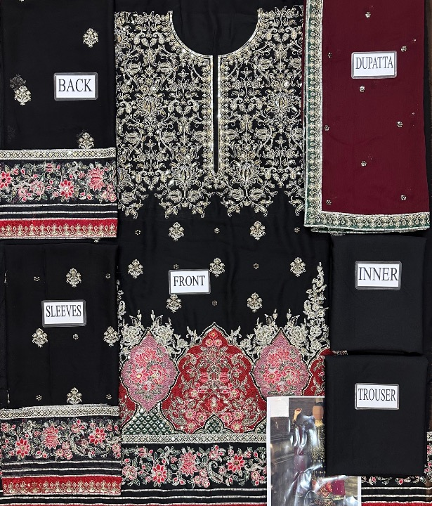 CHARIZMA LUXURY EMBROIDERED CHIFFON - 3 PC UNSTITCHED