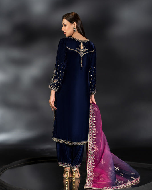 NAQASHI EMBROIDERED 9000 MICRO VELVET - 3 PC UNSTITCHED
