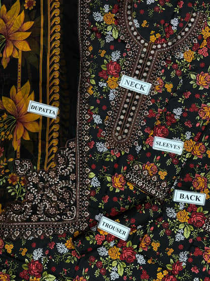 MARIA B FORMALS EMBROIDERED LAWN - 3 PC UNSTITCHED