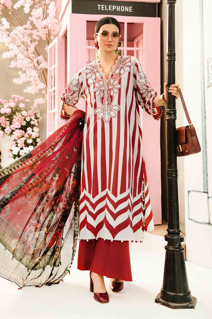 MARIA B EMBROIDERED PRINTED LAWN - 3 PC UNSTITCHED