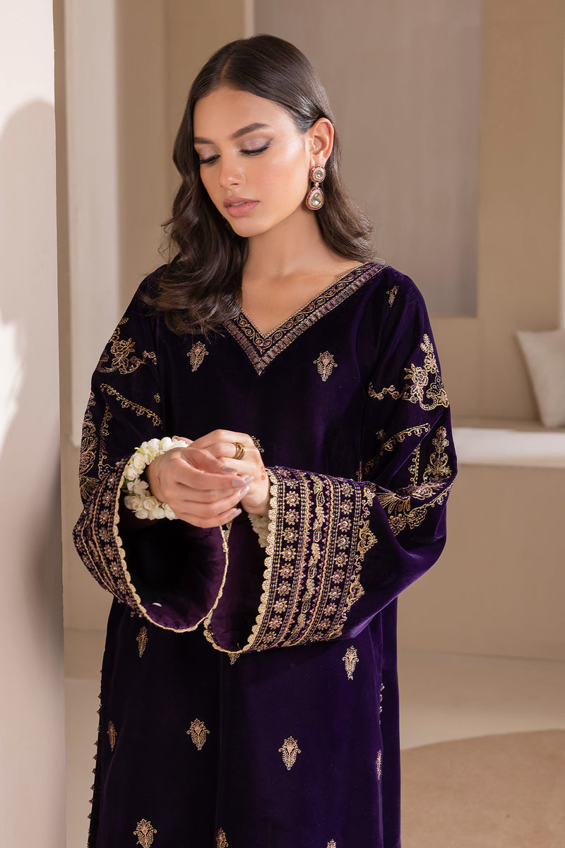 JAZMIN LUXURY EMBROIDERED VELVET - 3 PC UNSTITCHED