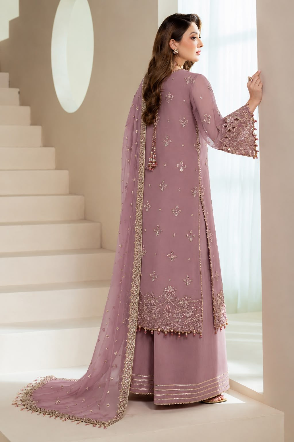 ALIZEH EMBROIDERED ORGANZA DRESS - 3 PC UNSTITCHED