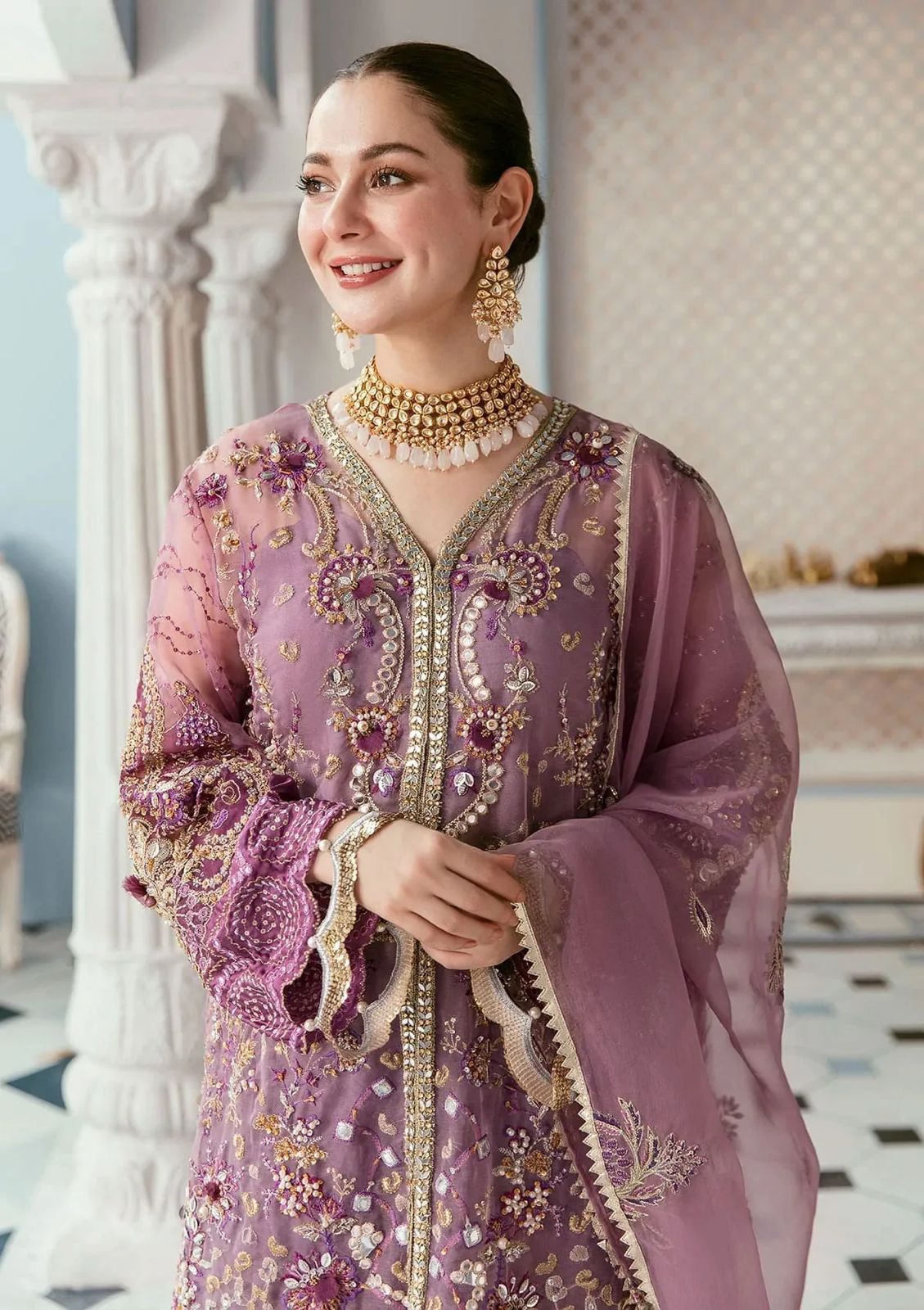 ELAF LUXURY EMBROIDERED HANDWORK ORGANZA - 3 PC UNSTITCHED