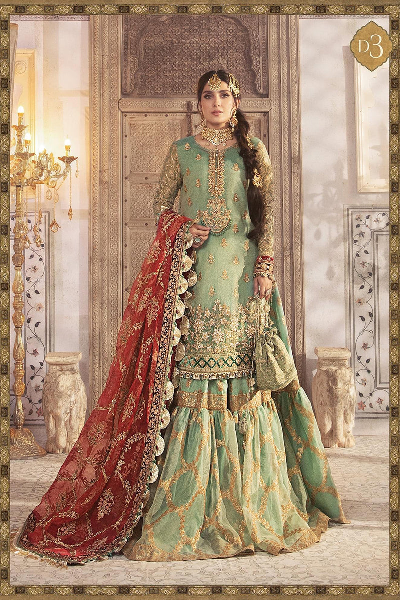 MARIA B LUXURY WEDDING EMBROIDERED MYSOORI - 3 PC UNSTITCHED