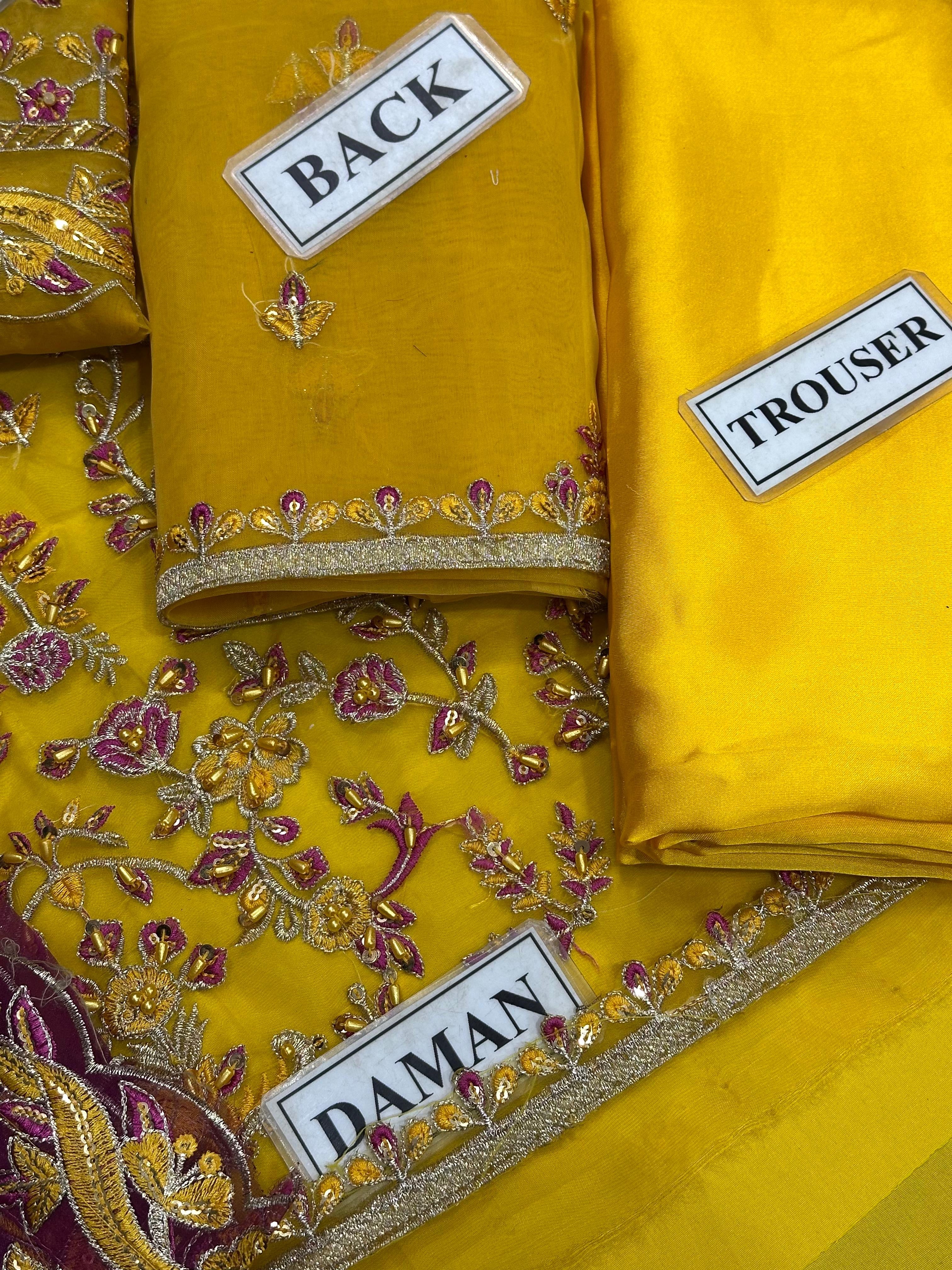 ASIM JOFA EMBROIDERED ORGANZA - 3 PC UNSTITCHED