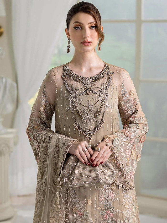 MARIA B CHIFFON HAND EMBELLISHED & EMBROIDERED 3 PC UNSTITCHED