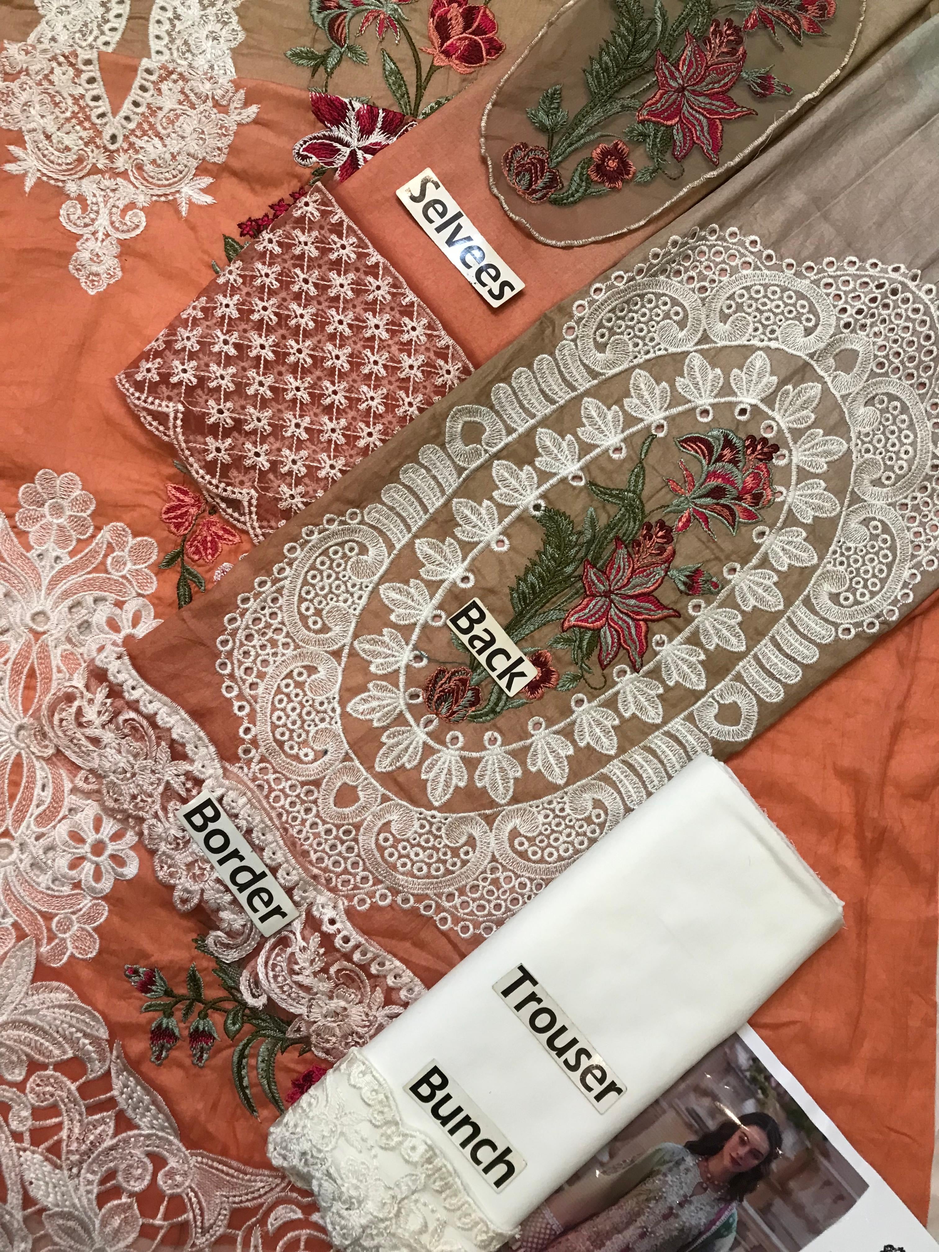 MUSHQ EMBROIDERED CHIKANKARI LAWN - 3 PC UNSTITCHED